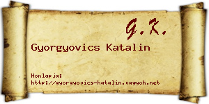 Gyorgyovics Katalin névjegykártya